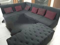 L shaped sofa with setti for sale in good condition