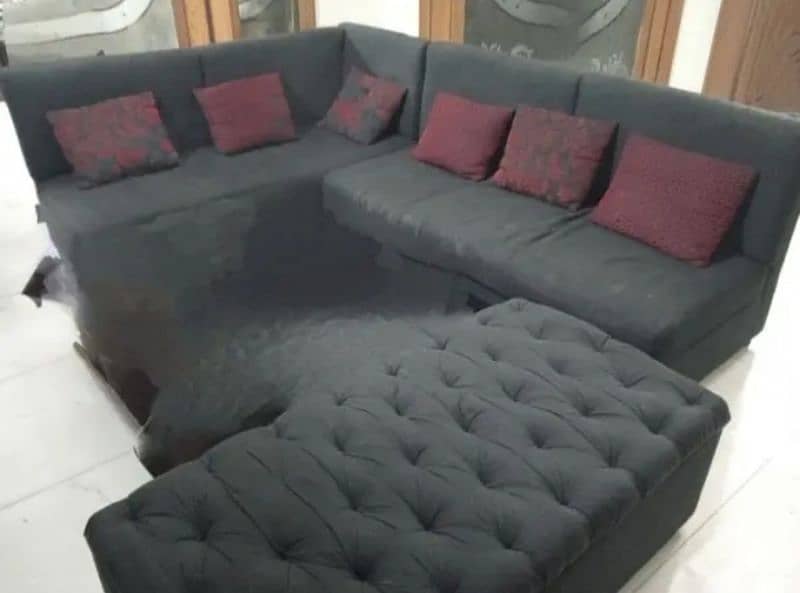 L shaped sofa with setti for sale in good condition 0