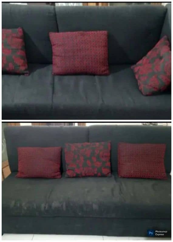 L shaped sofa with setti for sale in good condition 1