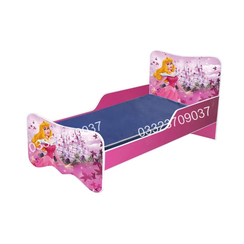 Barbie Theme 6x3 Feet Single Wooden Bed for Kids - Pink Furnitur 17