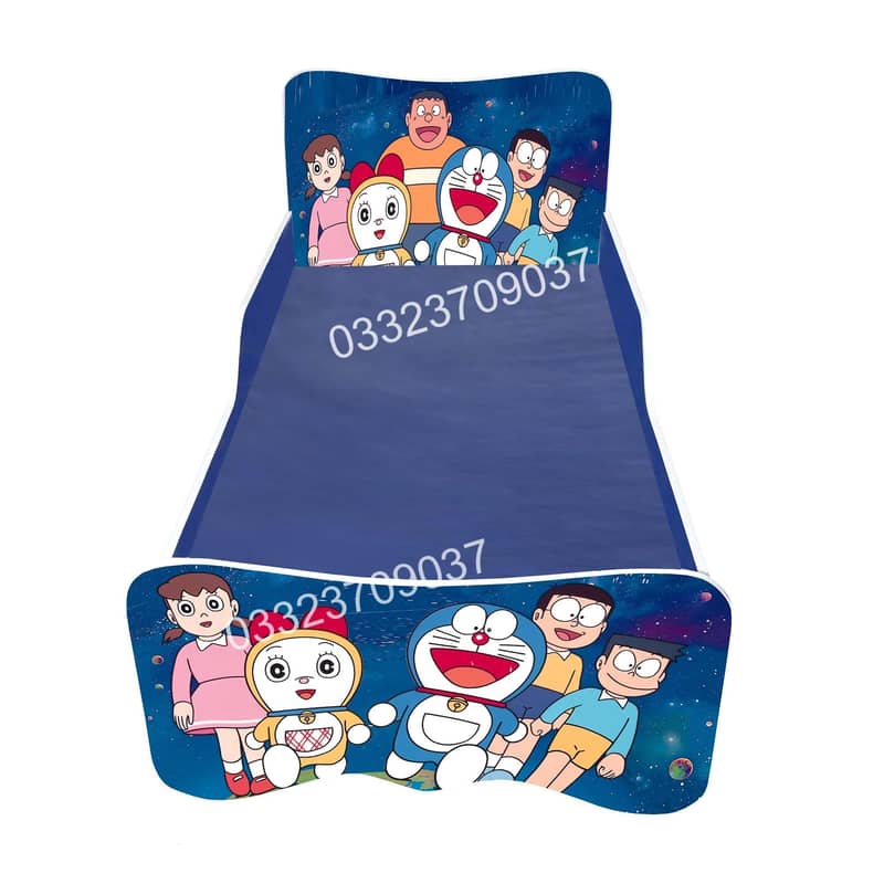 Doraemon Theme 6x3 Feet Single Wooden Bed for Kids - Pink Furnitur 0