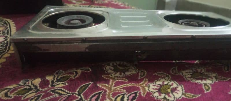 Gas stove (chulha)  stainless steel with 2 burner 2