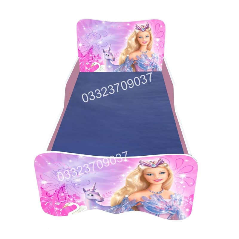 Sleeping Beauty Theme 6x3 Feet Single Wooden Bed for Kids - Pink 1