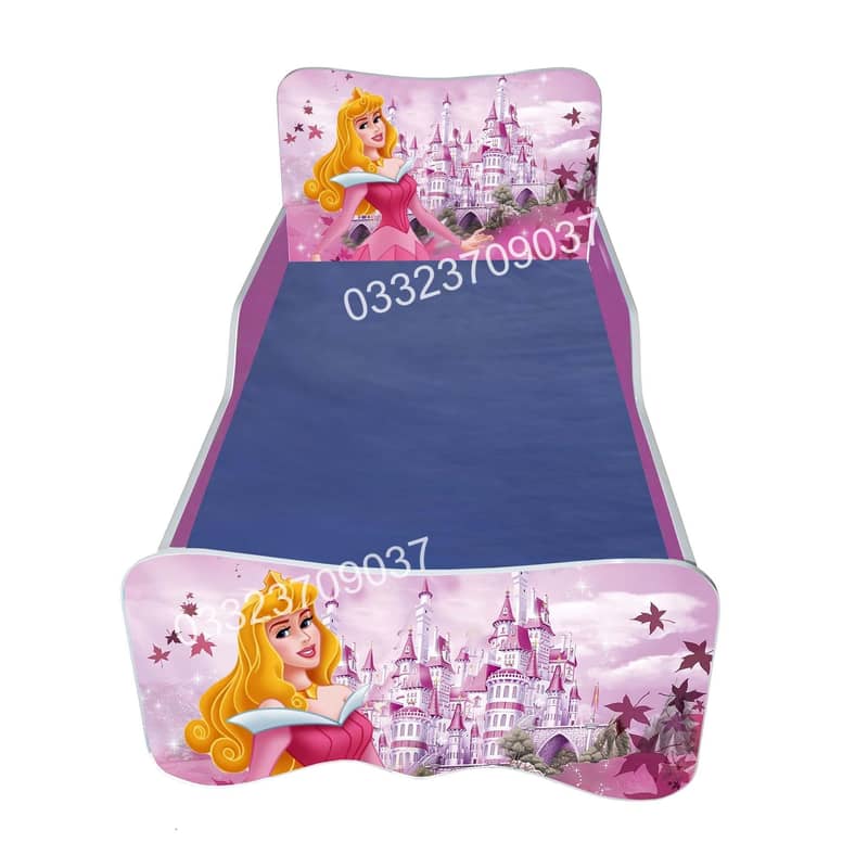 Sleeping Beauty Theme 6x3 Feet Single Wooden Bed for Kids - Pink 18