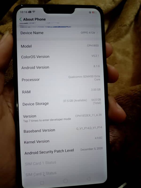 Oppo A12e box saat 2