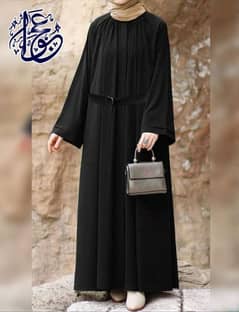 Kaaj Button Abaya With Belt