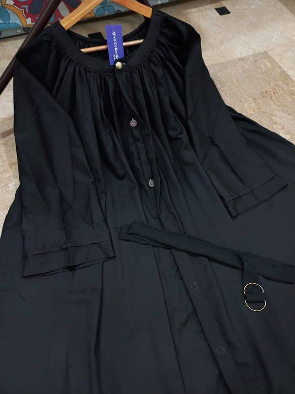 Kaaj Button Abaya With Belt 6