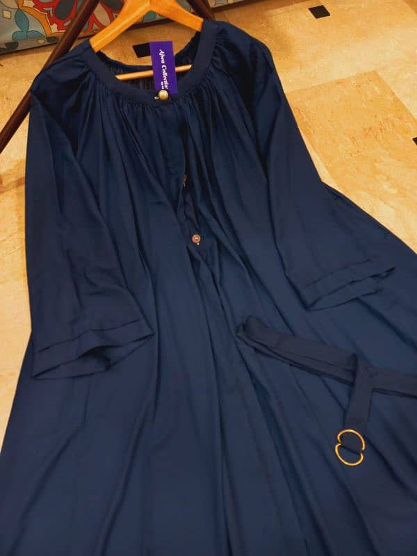 Kaaj Button Abaya With Belt 7