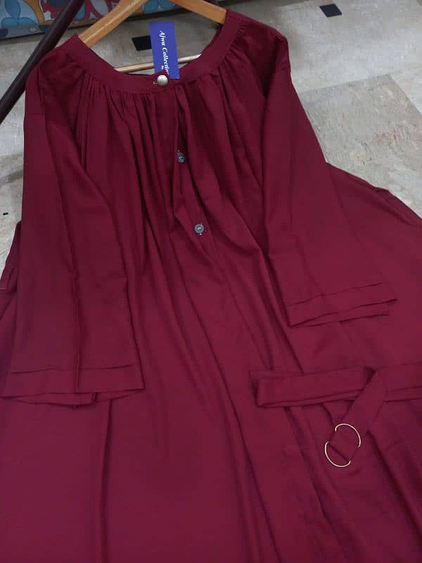 Kaaj Button Abaya With Belt 8