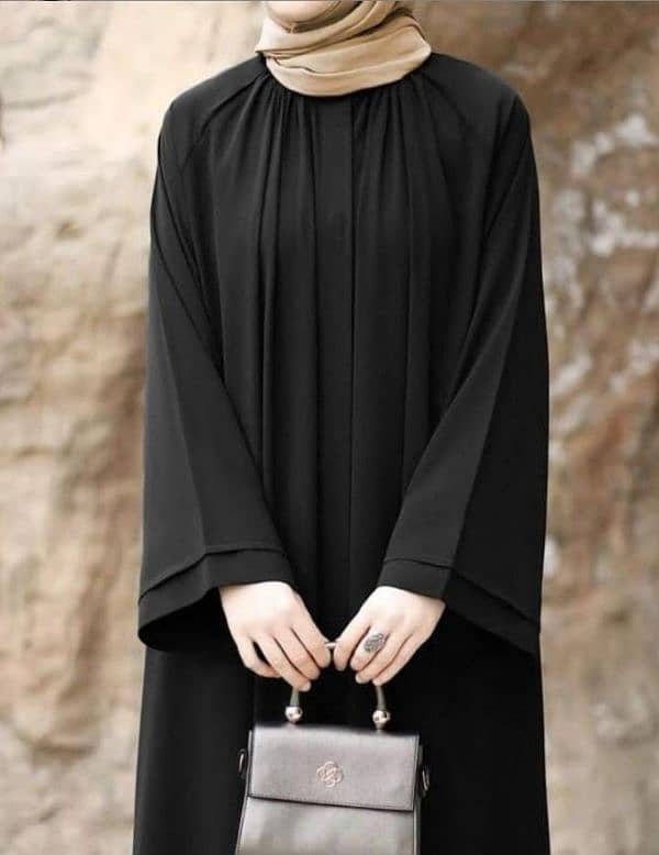 Kaaj Button Abaya With Belt 11