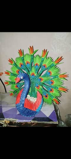 3D origami peacock