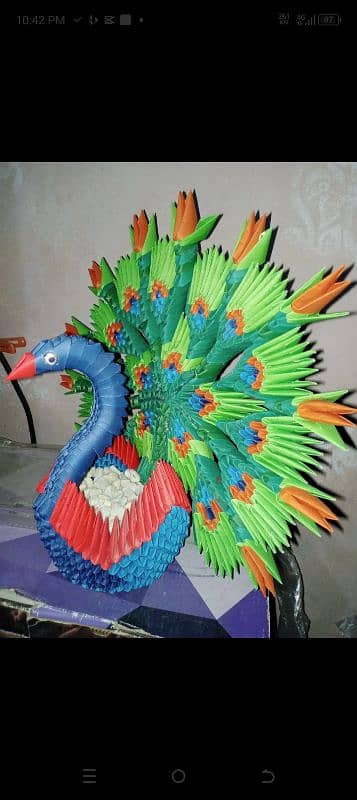 3D origami peacock 1