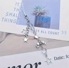 Cutest silver bows and stars phone charm !!