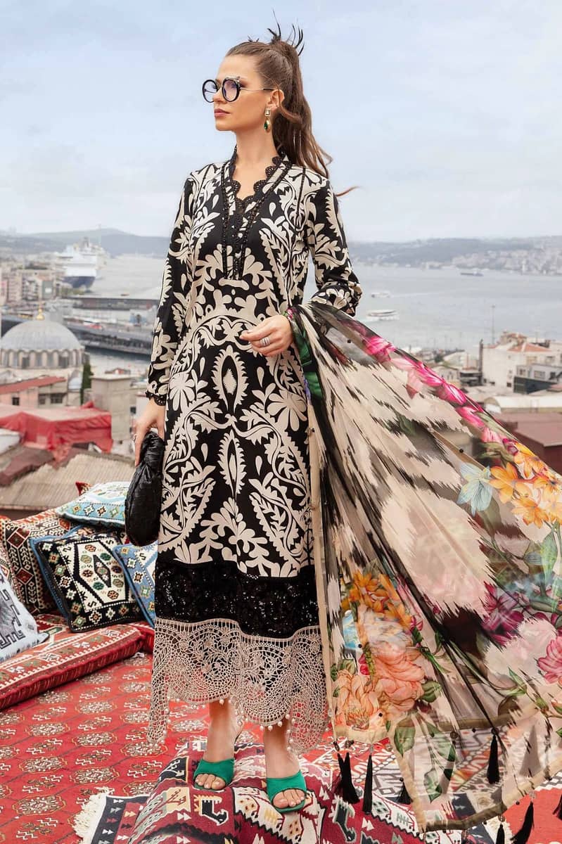 3pc Luxury Printed lawn suit for special occasions 0