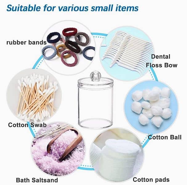 crystal jars for cotton bud and cotton rolls 2