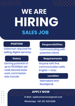 Sales Job Opportunity for selling digital services