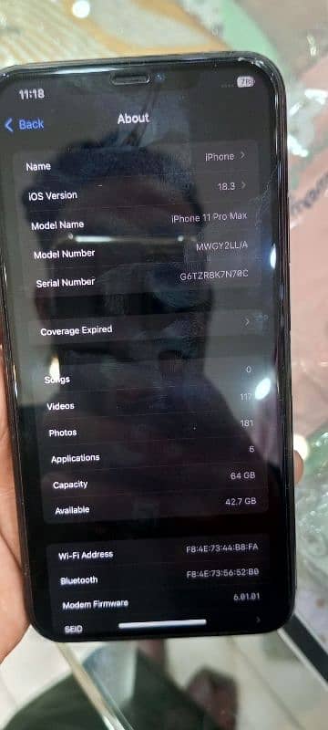 iphone11 pro mux 64 gb 6