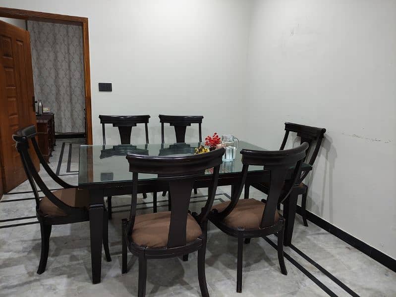 wooden dining table with 6 chairs 1