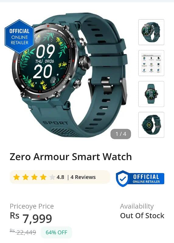 Zerolife Style Armour Smart watch 6