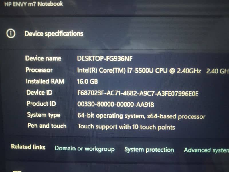 HP Envy Corei7 Laptop 4