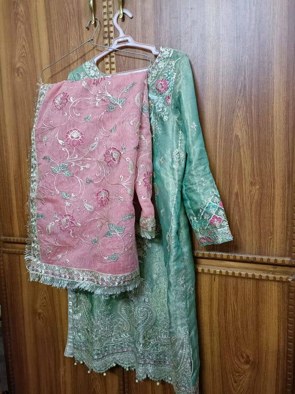 tilla work mehndi  suit one time wear 2