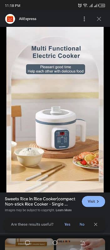 Electric Rice Cooker 1.7L Mini Electric Cooker Hot Pot 3