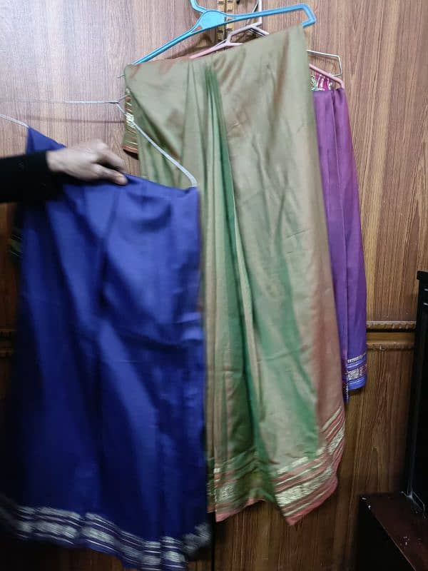 3 stitched Indian kattan bnarsi sarees 0