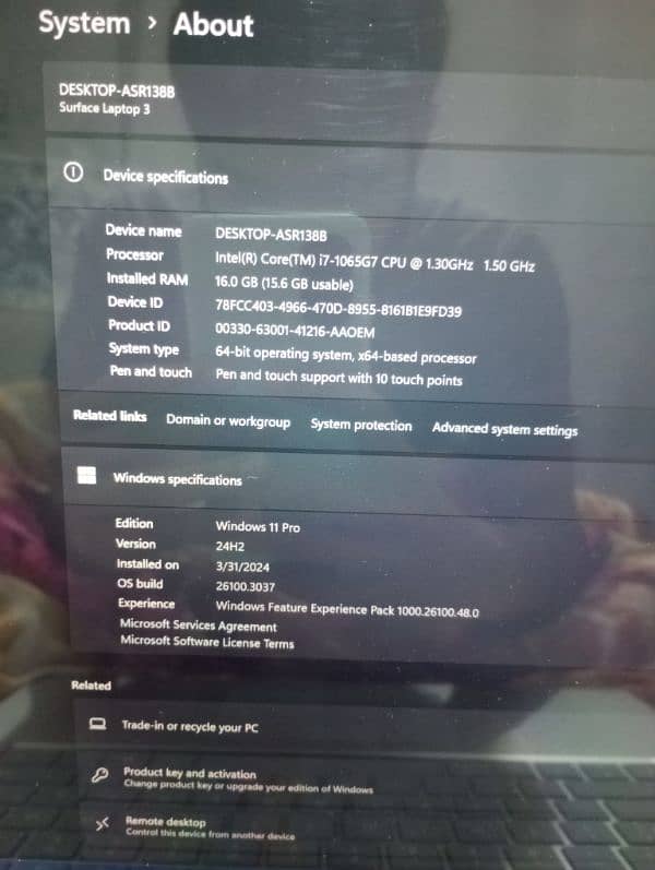 Microsoft Surface Leptop 3 Core i7 10 generation 16/512 3