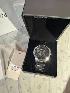 emporio armani stainless steel watch for men