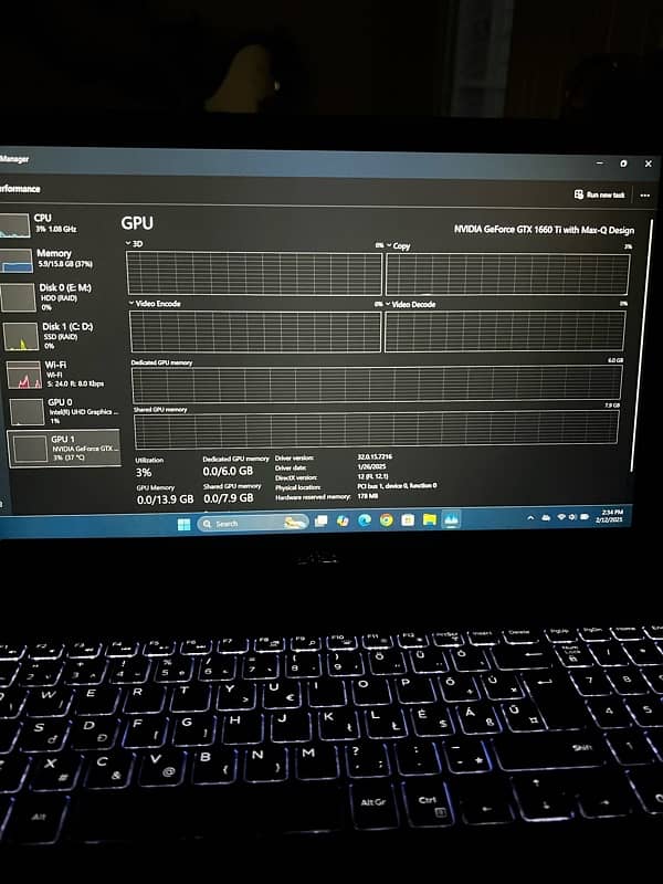 G3 3590 Dell i7 9th gen gaming laptop with 1660ti 5