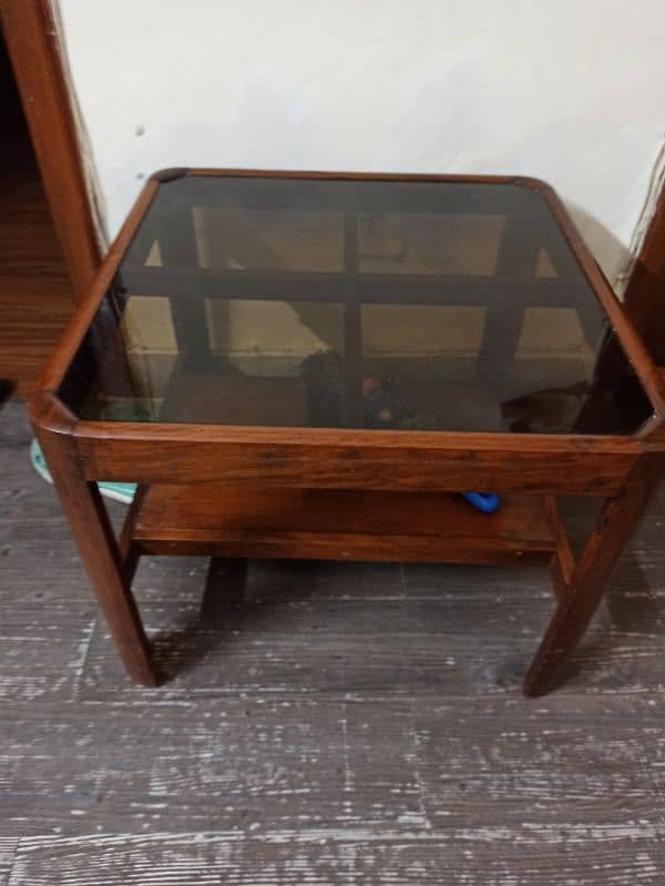 good condition shishim wooden canter table two side table 2