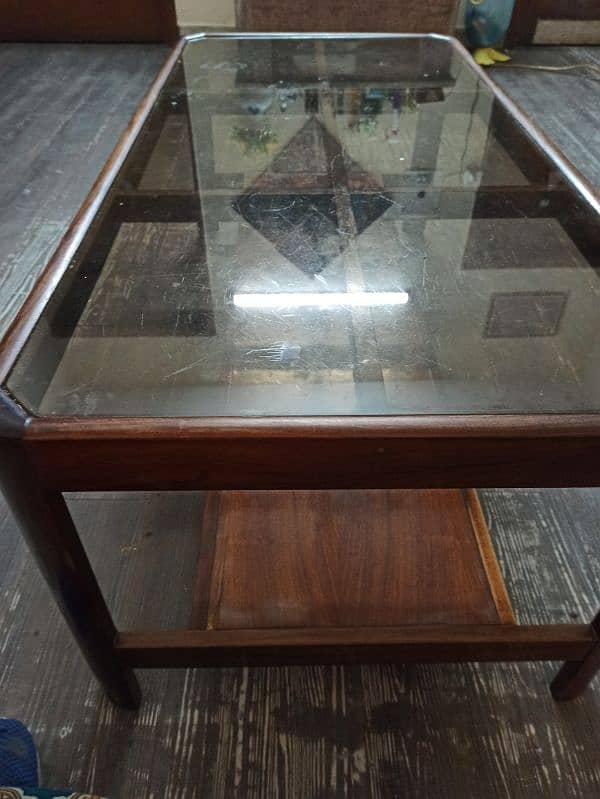 good condition shishim wooden canter table two side table 3