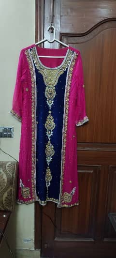 beautiful double shirt dress with trouser and dupatta