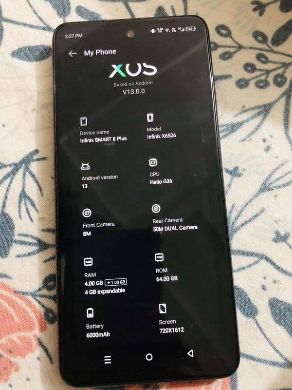 infinix smart 8+ 4+4 rom 128 gb pta approved 6