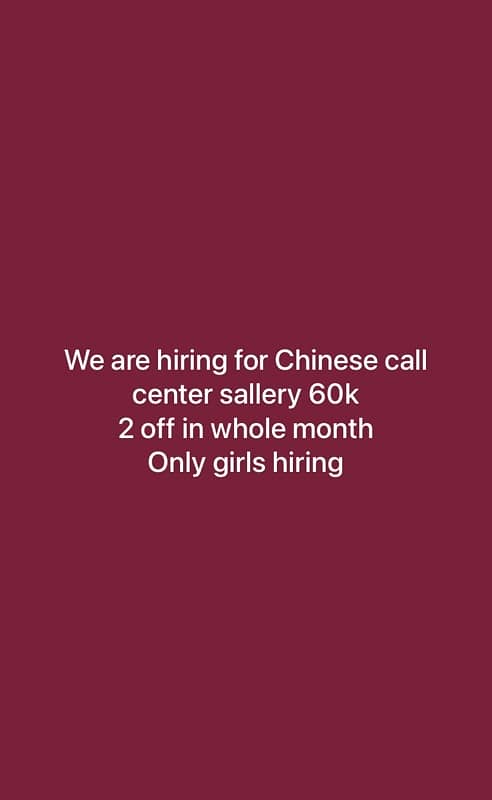 Only girls hiring saller 60k 0