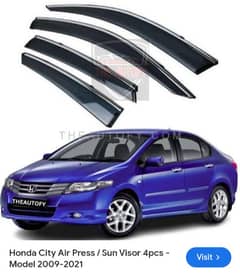 Airpress sun visors chrome strip 2009-2020 city ivtec