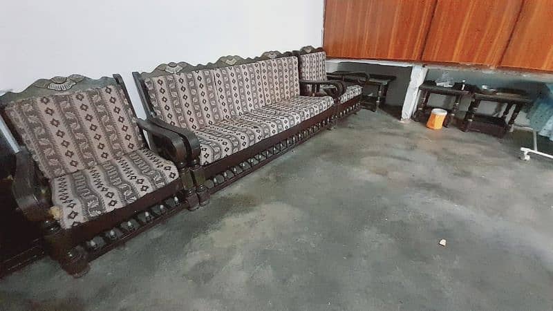 bed, sofa set, dressing , clothing almira, crockery almira and tables 0