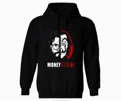 1 PCs men,s cotton fleece money heist printed hoodie