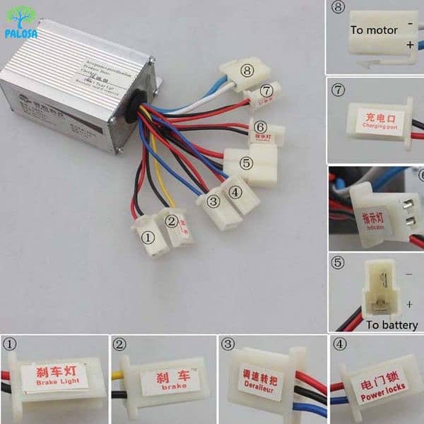 LB27 Motor brushed Controller for 24V 250W MY1016, DIY Electric E-Bike 0