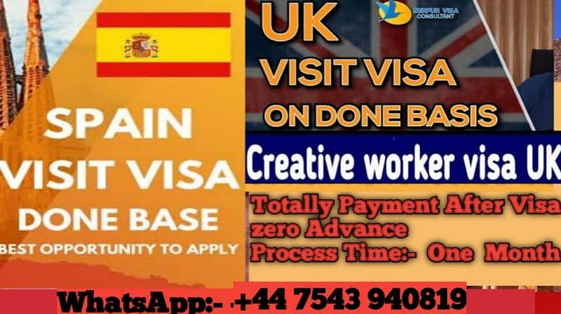 job available In ( Uk , Spain ) visit visa Totally payment after visa 0