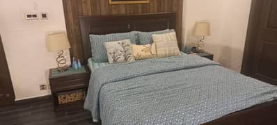 bed with side tables