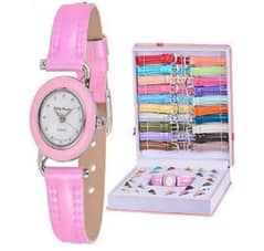 Interchangeable Watch Gift Set In Box For Girls - 6 Dial & Strap