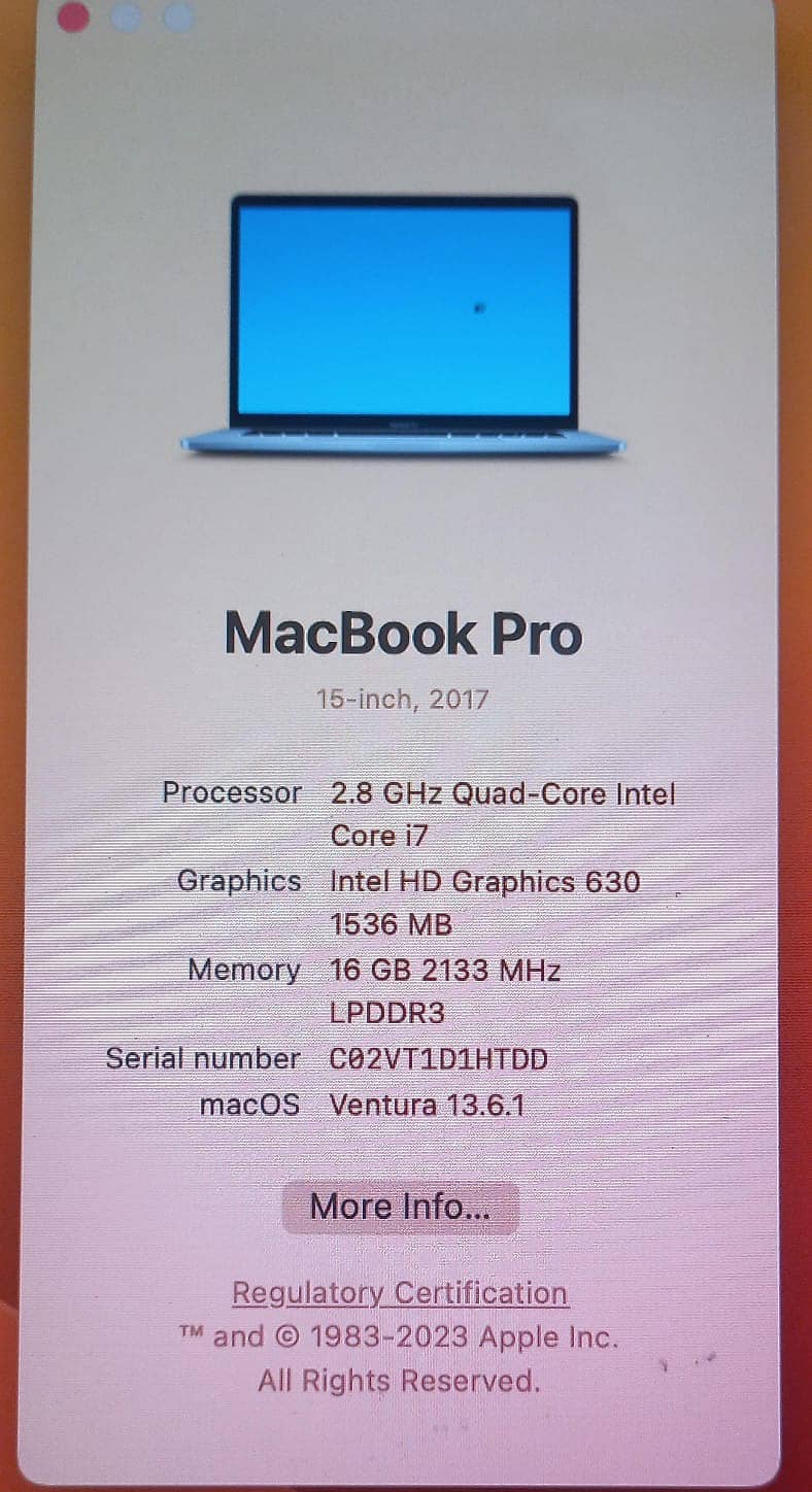 MacBook Pro 15 inch 2017 4