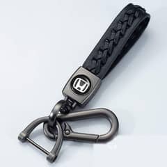 Keychain for Honda (NEW) Leather Braided Metal Car Honda Logo / Monog