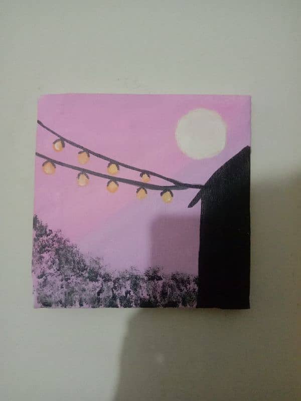 purple pink night painting 0