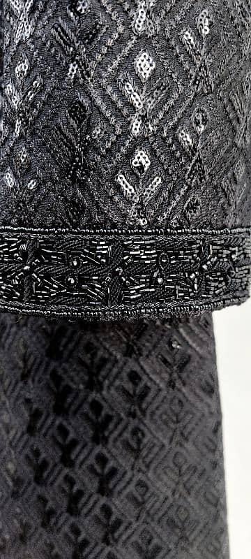 Brand new condition Black Sherwani, Kulla and khussa 3