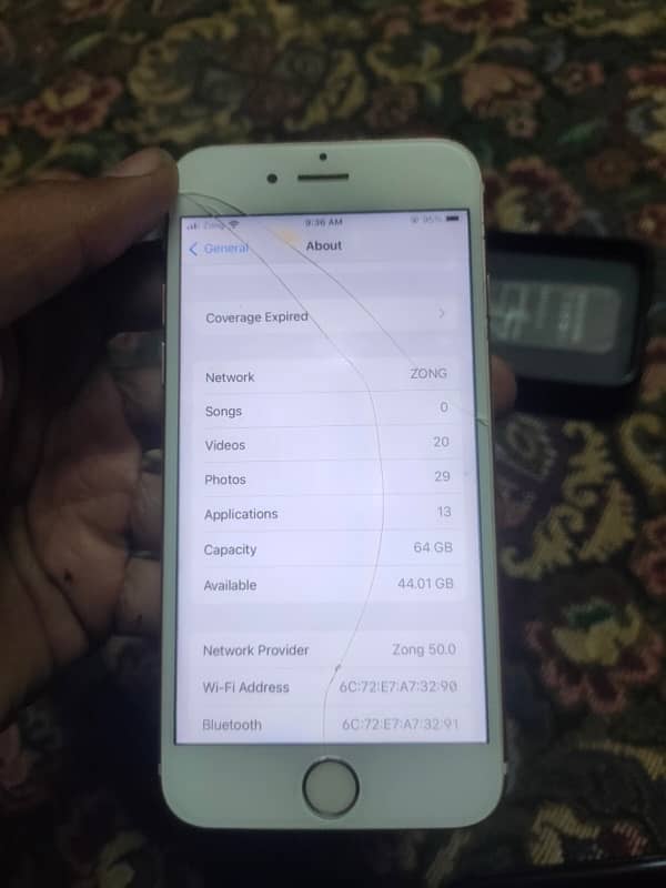 Iphone 6s 64gb PTA approved Batery 100 best timing Orignal pannel 3