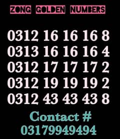 ZONG GOLDEN NUMBERS