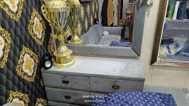 wooden Bed,Wardrobe with dressing table 1