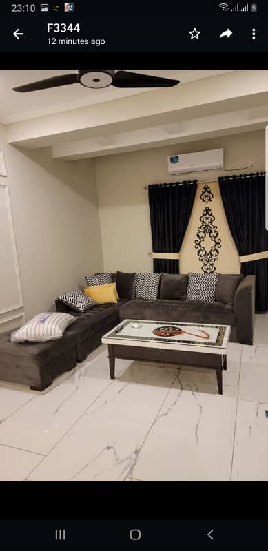 Par Day and short Time full furnish one BeD Room ment Available for rent Bahria Town Phase 6 family apartment 3